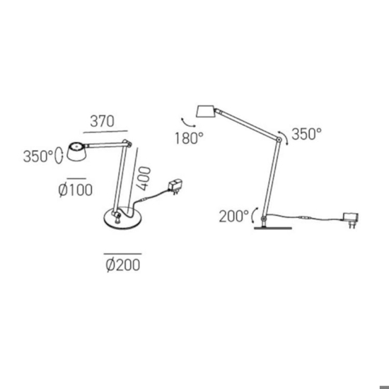 Gea luce efira lampada da tavolo led 3000k bianca moderna