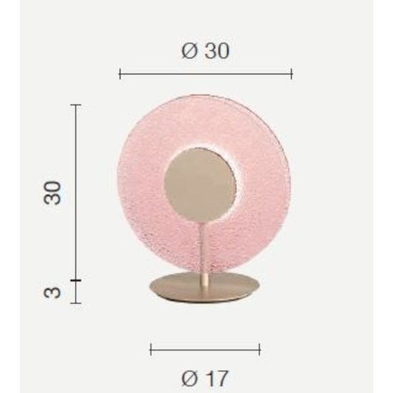 Ondaluce candy abat-jour da comodino camera da letto vetro led 3000k