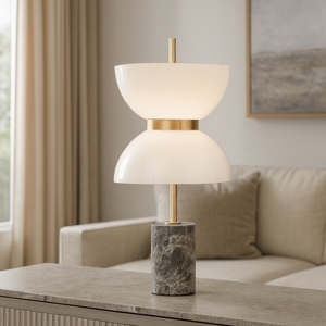 Maytoni kyoto lampada da tavolo moderna effetto marmo led 3000k
