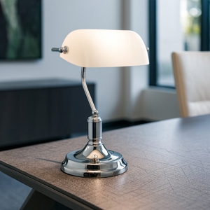 Lawyer tl1 lampada da scrivania churchill cromata ideal lux