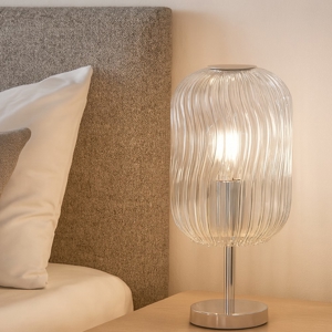 Abat-jour da comodino moderna toplight tender cromo
