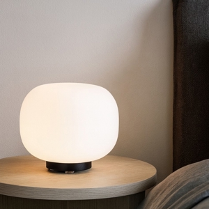 Bombo miloox abat-jour lampada da comodino vetro bianco