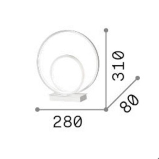 Oz tl on-off ottone ideal lux abat-jour da comodino design moderna led 23w 3000k