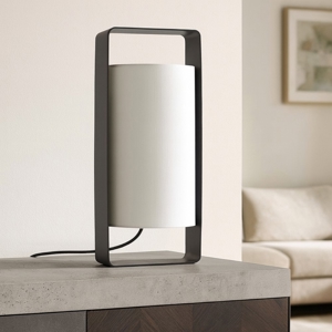 Lampade da tavolo moderne per interni in tessuto bianco nero