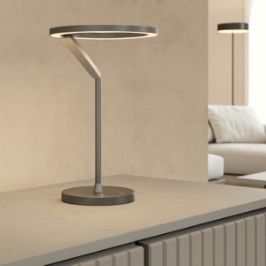 Lampada da tavolo nichel design moderna circolare