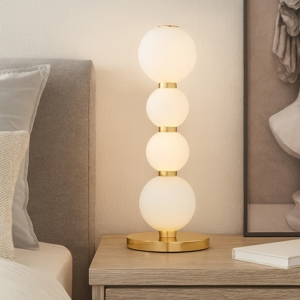 Lampada da comodino oro sfere di vetro led 10w 3000k