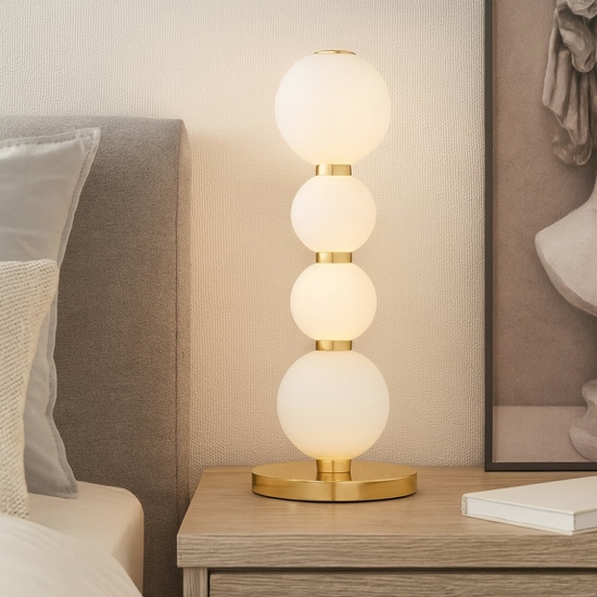 Abat jour lampada da comodino oro sfere di vetro led 10w 3000k