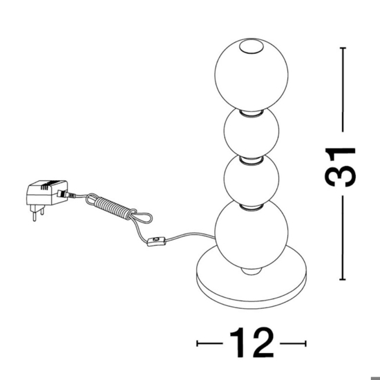 Abat jour lampada da comodino oro sfere di vetro led 10w 3000k