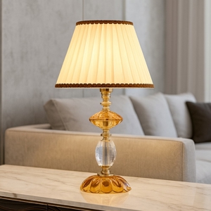 Visualizza i dettagli per Ondaluce lampada da tavolo classica in vetro cristallo ambra Ondaluce lampada da tavolo classica in vetro cristallo ambra