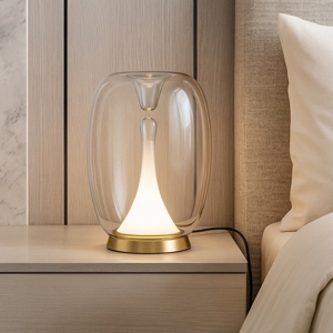 Maytoni splash lampada da comodino di vetro oro moderna led 15w 3000k