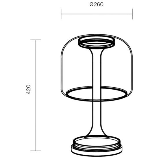 Maytoni spirito lampada da tavolo per salone vetro fume' oro led 18w 3000k dimmerabile