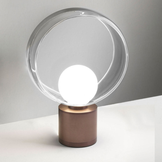Lampada da comodino vivida cosmit marrone design moderna