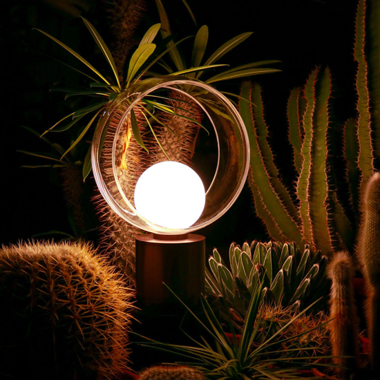 Lampada da comodino vivida cosmit marrone design moderna