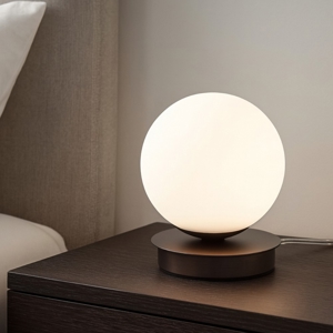 Abat-jour da comodino vivida pearl bronzo vetro bianco led 4w 3000k