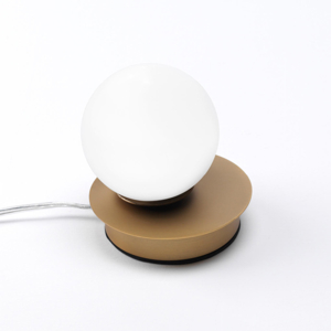 Abat-jour da comodino moderna oro vetro bianco led 4w 3000k vivida pearl