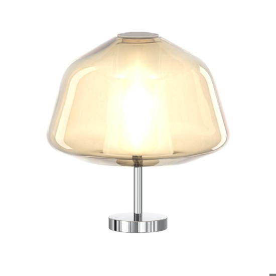 Toplight abat-jour da comodino vetro ambra cromo design moderna