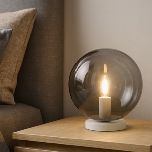 Lampada da comodino toplight eclipse moderna vetro fume