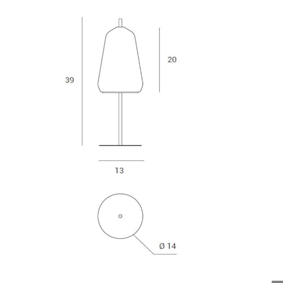 Lampada da tavolo per soggiorno vetro fume' sforzin miloox xray