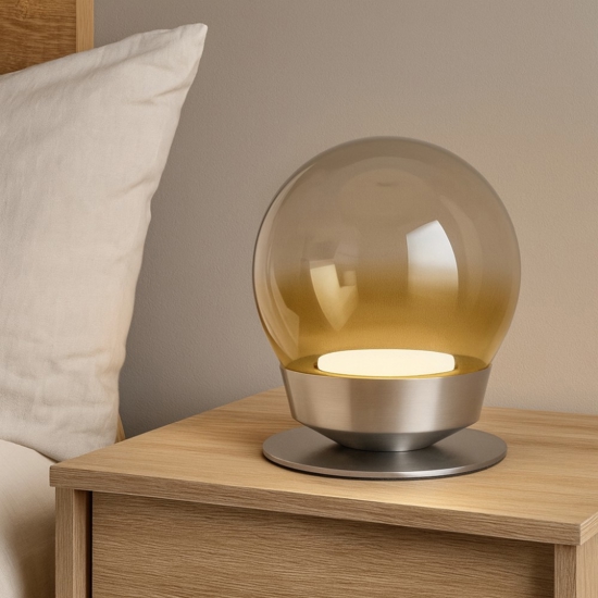 Abat-jour lampada jotto moderna vetro trasparente ambra miloox Abat-jour lampada jotto moderna vetro trasparente ambra miloox