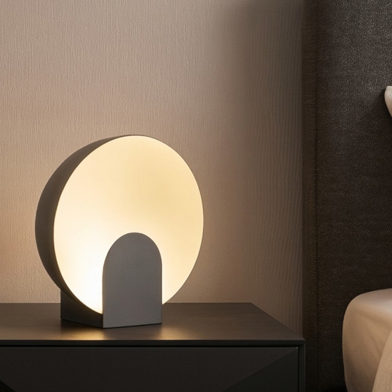 Lampada da comodino nera design moderna led 12w 3000k