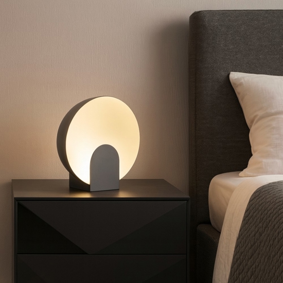 Lampada da comodino nera design moderna led 12w 3000k