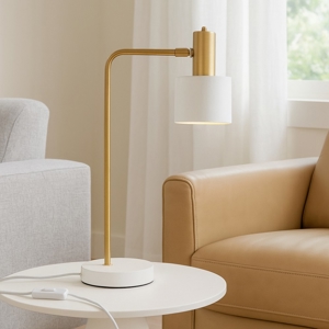 Lampada da tavolo orientabile oro bianco per soggiorno