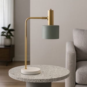 Lampada da tavolino orientabile bianco oro verde