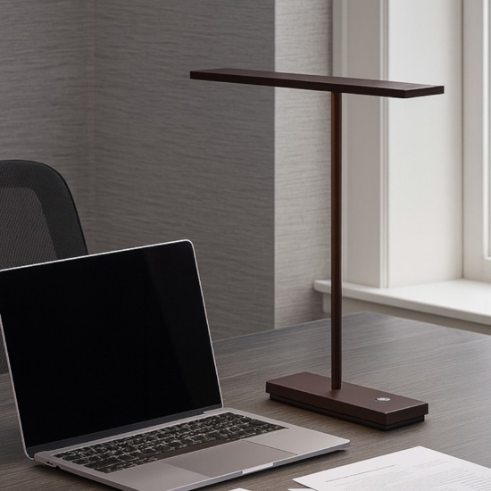 Linea light dubcolor lampada da scrivania marrone led portatile Linea light dubcolor lampada da scrivania marrone led portatile