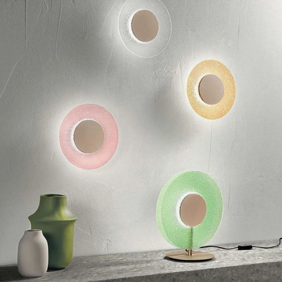 Lt candy ondaluce abat-jour moderna vetro verde led design Lt candy ondaluce abat-jour moderna vetro verde led design