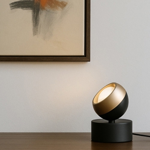 Lampada da tavolo per illuminare quadri nero caffe orientabile led 5w cct dimmerabile