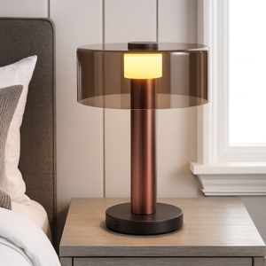 Lampada da tavolo design moderna oro rosa per camera da letto