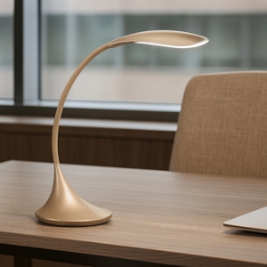 Lampada da scrivania led nunki gea luce oro satinato moderna