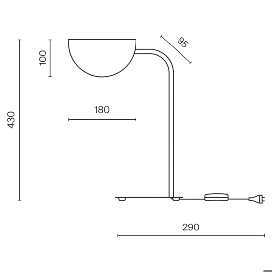 Maytoni mollis lampada da tavolo moderna nera paralume semicircolare