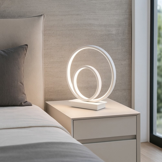 Lampada da comodino moderna led 23w 3000k oz tl bianco ideal lux