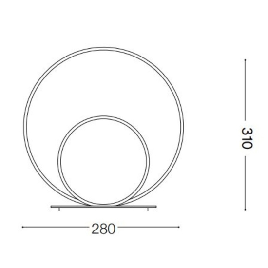 Lampada da comodino moderna led 23w 3000k oz tl bianco ideal lux
