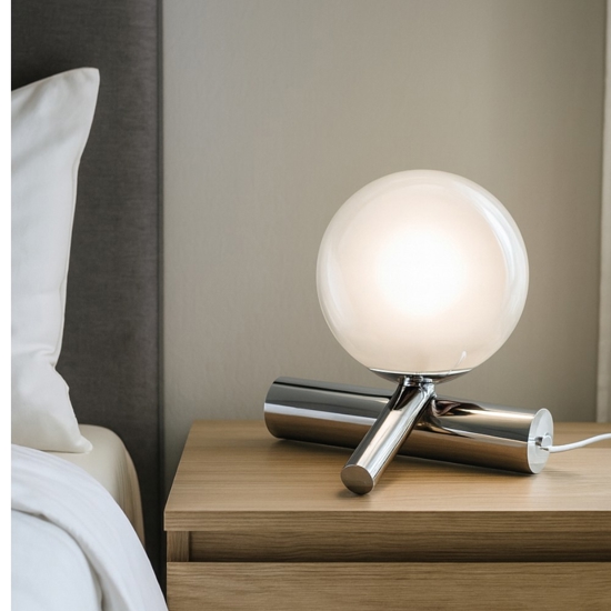 Lampada moderna cromo ca148fchwdi led 6w 3000k linea light rossini tab