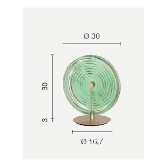 Ondaluce jokey lampada da comodino abat jour vetro verde led 3000k