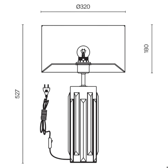 Maytoni lampada da tavolo muse per salone moderna cromo base in vetro