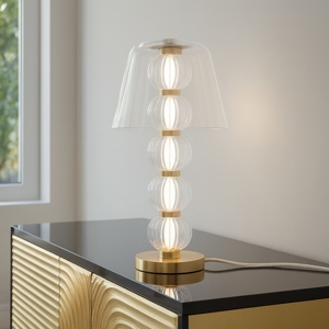 Maytoni lampada da tavolo moderna amulet bianca oro led 10w 3000k