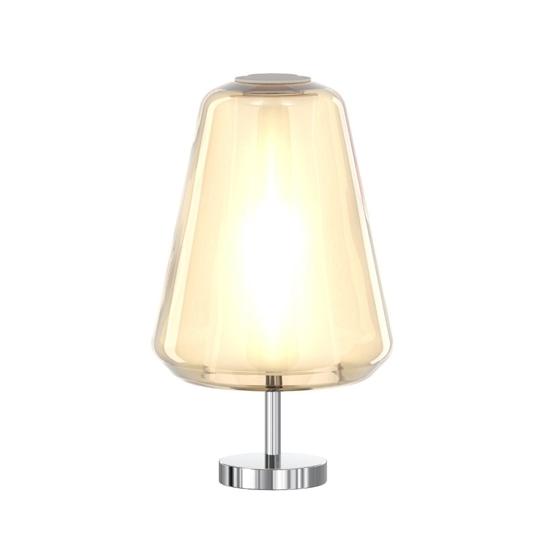 Abat-jour da comodino toplight moderna cromo vetro ambra