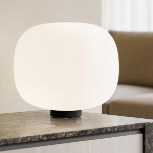 Miloox bombo lampada da tavolo moderna nera vetro bianco