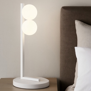 Ideal lux ping pong abat jour lampada da comodino bianca led 6w 300k