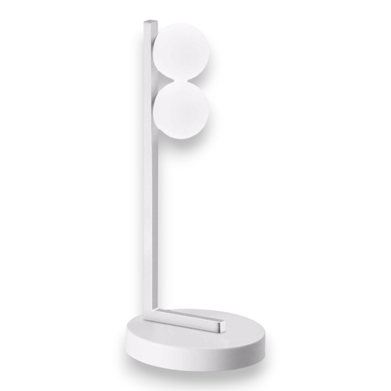 Ideal lux ping pong abat jour lampada da comodino bianca led 6w 300k