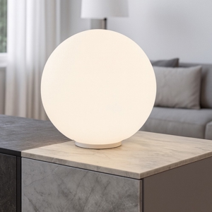 Mapa tl1 d40  lampada da tavolo moderna sfera in vetro bianco
