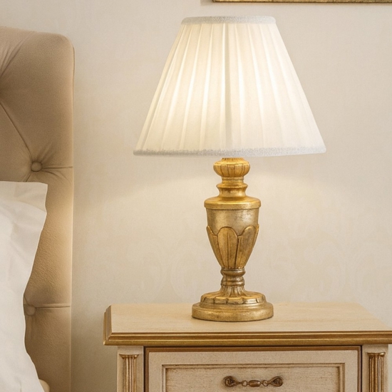 Ideal lux firenze tl1 abat-jour dada camera da letto bianco decoro foglia oro