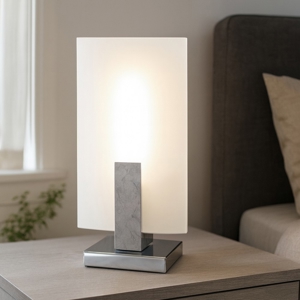 Lampada da comodino moderna wood legno argento top light