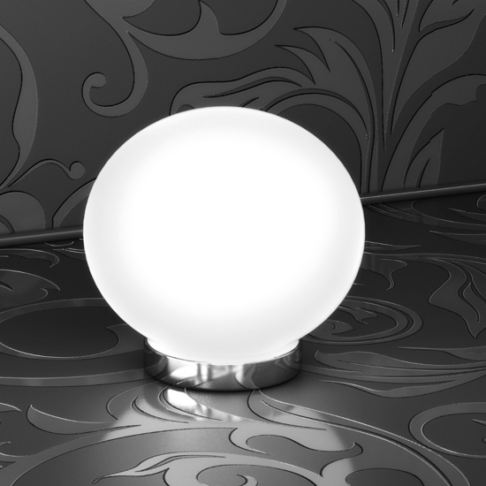 Abat-jour lampada da comodino sfera vetro bianca per camera da letto