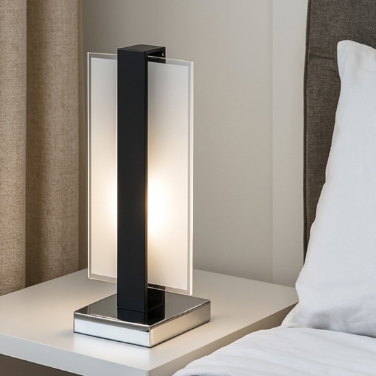 Top light cross abat-jour moderna nero lampada da comodino
