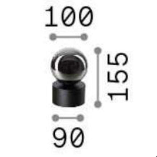 Ideal lux perlage tl1 abat-jour nera sfera fume' da comodino