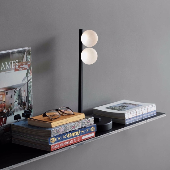 Ping pong tl2 lampada da comodino moderna abat-jour led 6w 3000k nero